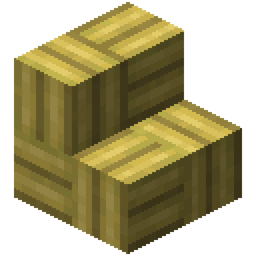 Minecraft Bamboo Mosaic Stairs PNG