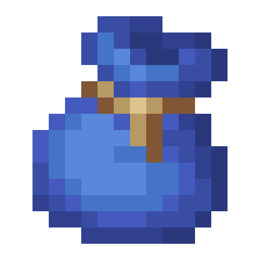 Saco azul de Minecraft en PNG