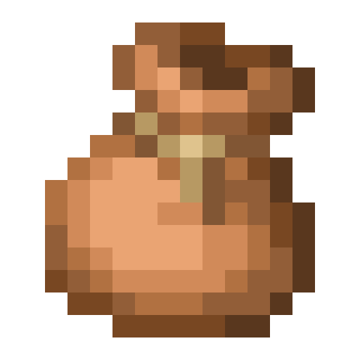 Saco marrón de Minecraft en PNG