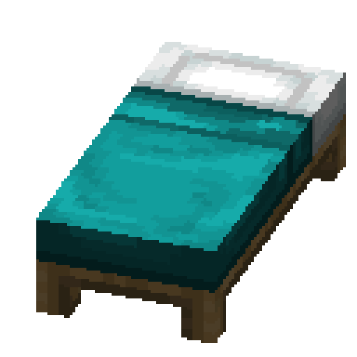 Minecraft Cyan Bed PNG
