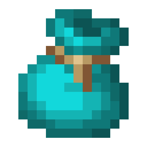 Saco cian de Minecraft en PNG