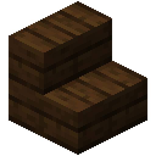 Minecraft Dark Oak Stairs PNG