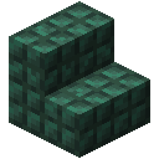Minecraft Dark Prismarine Stairs PNG