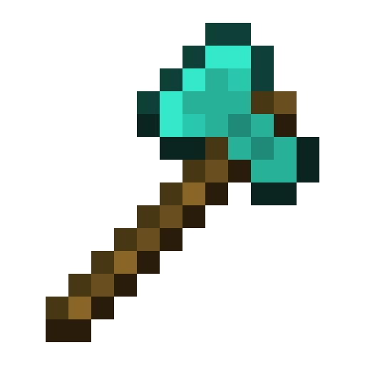 Minecraft Diamond Axe PNG
