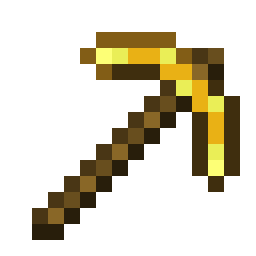 Minecraft Golden Pickaxe PNG