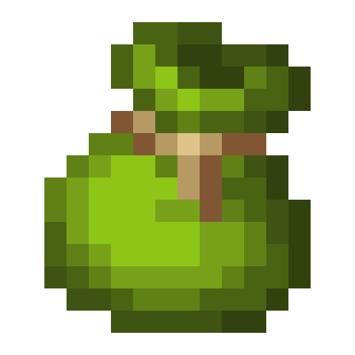 Saco verde de Minecraft en PNG
