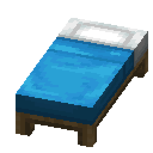 Minecraft Light Blue Bed PNG