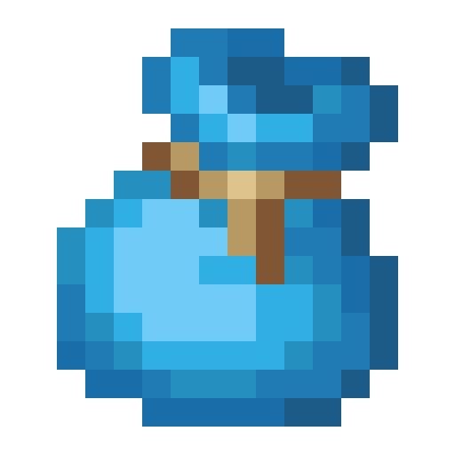 Saco azul claro de Minecraft en PNG