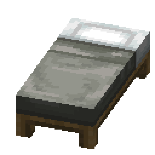 Minecraft Light Gray Bed PNG