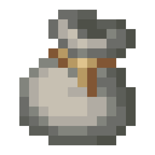 Saco gris claro de Minecraft en PNG