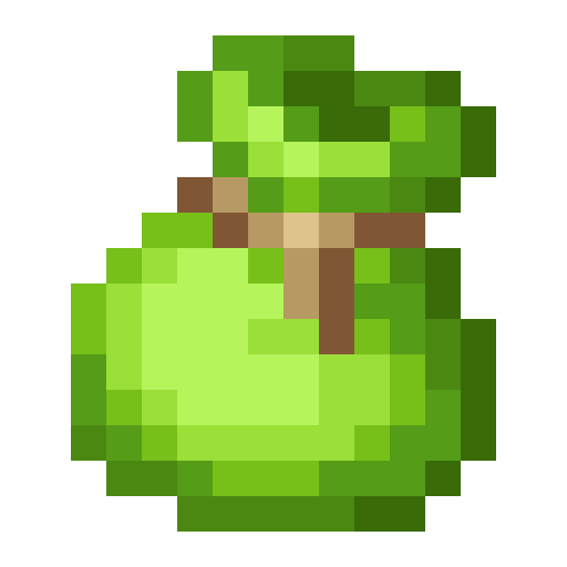 Saco verde lima de Minecraft en PNG