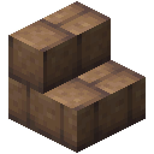 Minecraft Mud Brick Stairs PNG
