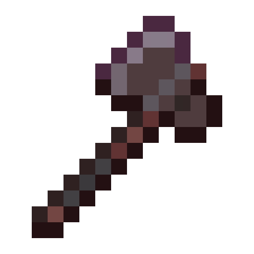 Minecraft Netherite Axe PNG