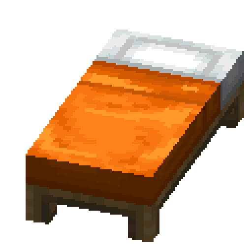 Minecraft Orange Bed PNG