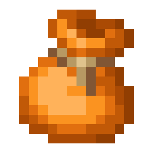 Saco naranja de Minecraft en PNG