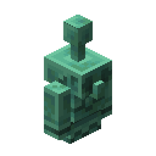 Minecraft Oxidized Copper Golem Statue PNG