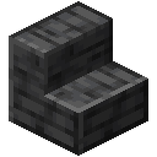 Minecraft Polished Deepslate Stairs PNG