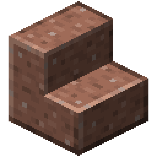Minecraft Polished Granite Stairs PNG