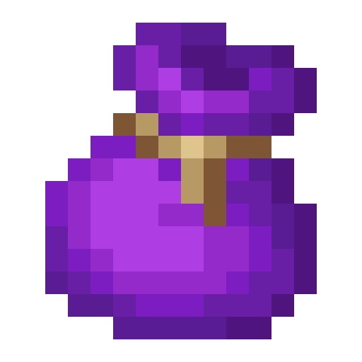 Saco morado de Minecraft en PNG