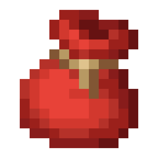 Saco rojo de Minecraft en PNG