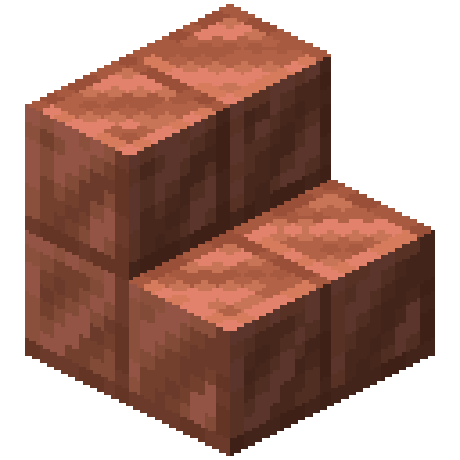 Minecraft Waxed Cut Copper Stairs PNG