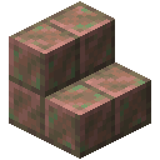 Minecraft Waxed Exposed Cut Copper Stairs PNG