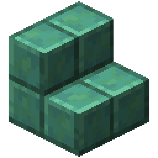 Minecraft Waxed Oxidized Cut Copper Stairs PNG