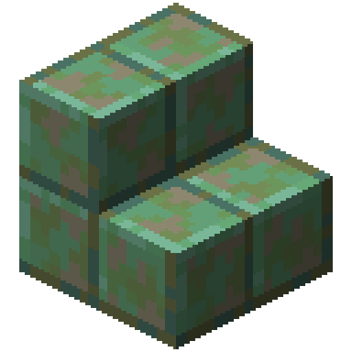 Minecraft Waxed Weathered Cut Copper Stairs PNG