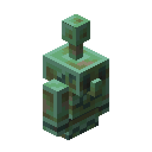 Minecraft Weathered Copper Golem Statue PNG