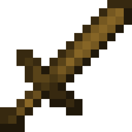 Minecraft Wooden Sword PNG
