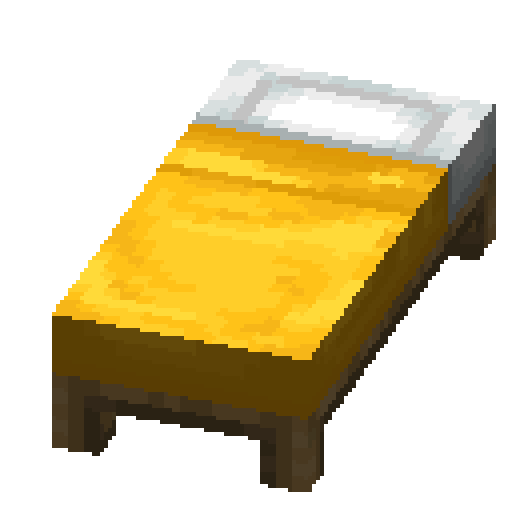 Minecraft Yellow Bed PNG