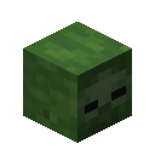 Minecraft Zombie Head PNG